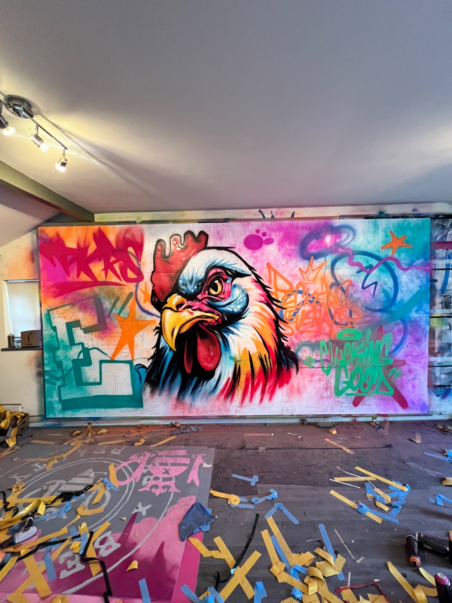 Large SlapUp being painted in the studio